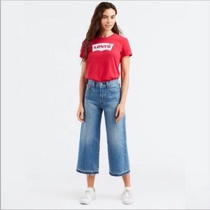 Levi’s Women’s High-Rise Cropped Wide Leg Denim Jeans Size 29